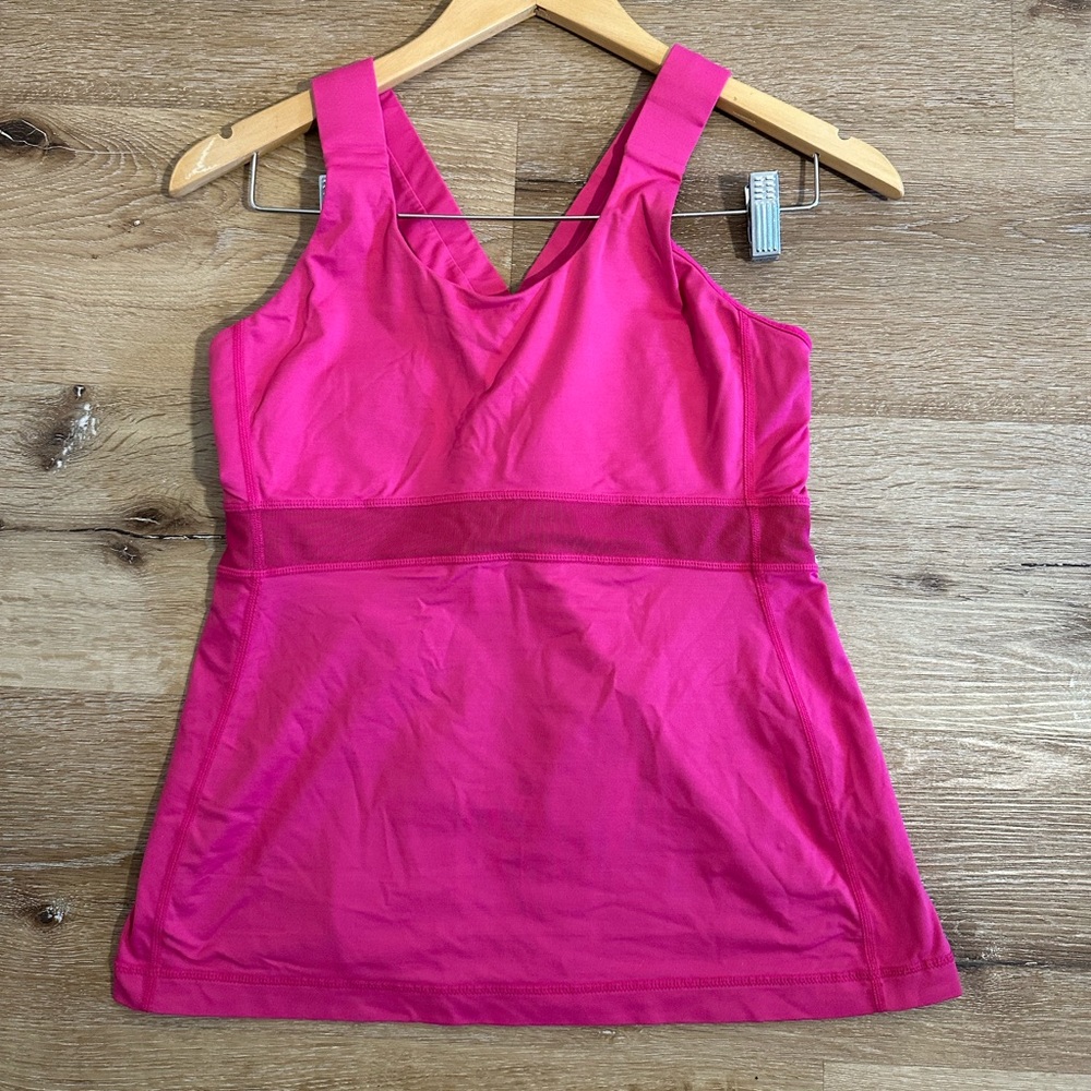 Lululemon Swift Criss Cross Back Mesh Vented Athletic Tank Top Pink Women's 10